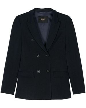 Seventy Double-Breasted Knitted Blazer - Blue