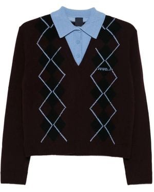 Juun.J Jersey a rayas con logo - Negro