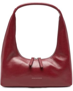 Marge Sherwood Logo-Print Leather Shoulder Bag - Red