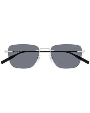 Montblanc Rimless Rectangle-Frame Sunglasses - Blue