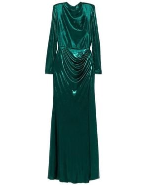 Cristallini Robe Longue Nyssia À Design Drapé - Green