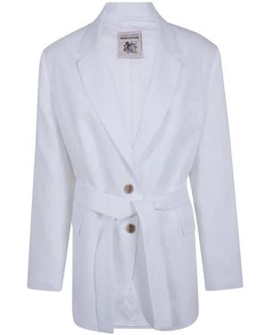 Semicouture Belted Blazer - Blue