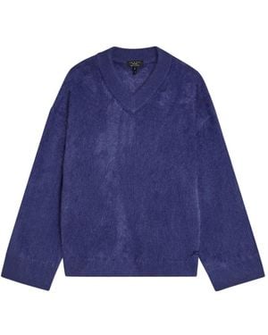Rag & Bone V-Neck Relaxed Jumper - Blue