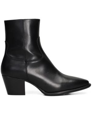 Anna F. Pointed-Toe Panelled Ankle Boots - Black