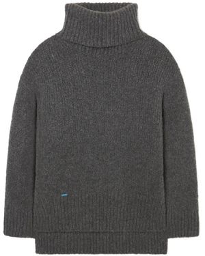 Alanui Ribbed-Knit Roll-Neck Jumper - Grey