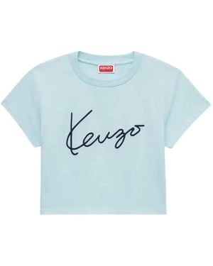 KENZO Signature Embroidered T-Shirt - Blue