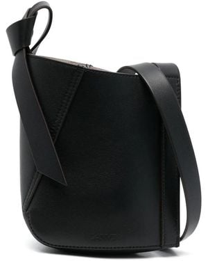 Lanvin Hobo Tie Leren Schoudertas - Zwart