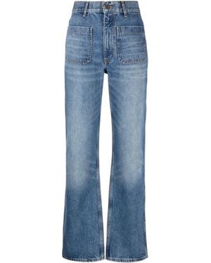 Sandro High-Waist Straight-Leg Jeans - Blue