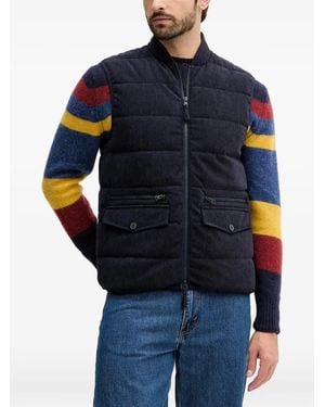 Benetton Corduroy Zip-Fastening Gilet - Blue