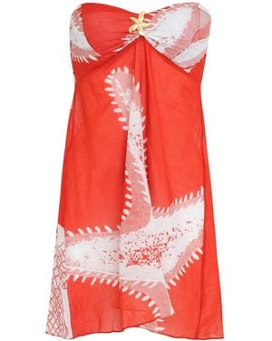 Amir Slama Starfish-Print Mini Dress - Red
