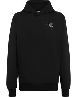 Philipp Plein Logo-Print Hoodie - Black