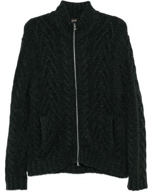 N.Peal Cashmere Cable Knit Cardigan - Black