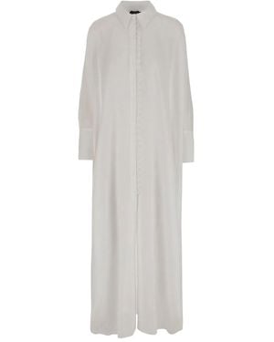‎Taller Marmo Linen Shirt Midi Dress - ホワイト