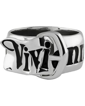 Vivienne Westwood Buckle-Engraved Ring - White