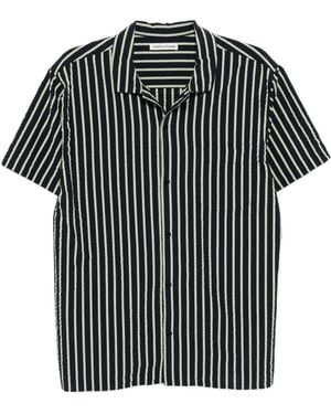 YMC Gestreiftes Malick Hemd - Schwarz
