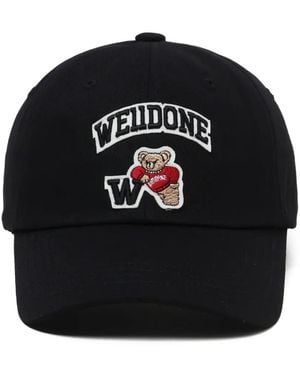 we11done Gorra de béisbol con bordado de oso - Negro