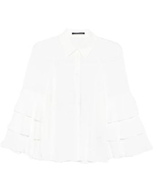 Luisa Cerano Blusa Con Ruches Sulle Maniche - Bianco