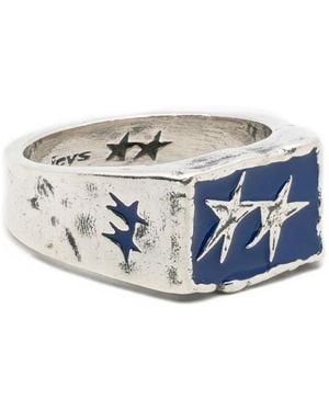 Twojeys Anello Ignorant Icon Con Logo - Blu
