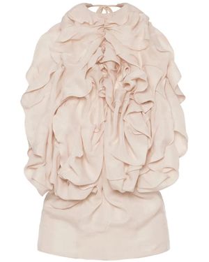 Maison Margiela Ruffled Halter Top - White