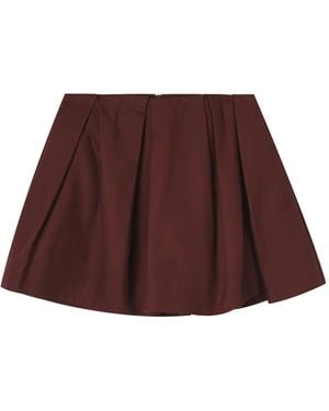 ShuShu/Tong Cotton Mini Pleated Skirt - Red