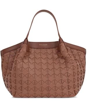 Serapian Mosaico Mini Tote Bag - Brown