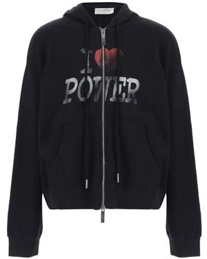 MATIERES FECALES Graphic-Print Zip-Up Hoodie - Black