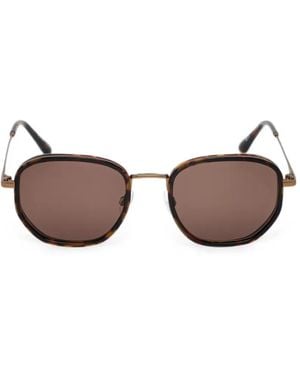 Barbour Geometric-Frame Sunglasses - Brown