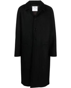 Courreges Single-Breasted Wool-Blend Coat - Black