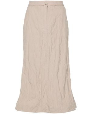 Acne Studios Crinkled Midi Skirt - Natural