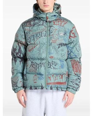 RIPNDIP Plumífero Con Estampado De Grafiti - Azul