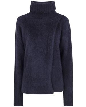 Uma Wang Roll-Neck Long-Sleeve Sweater - Blue