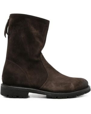 Henderson Rear-Zip Suede Boots - Black