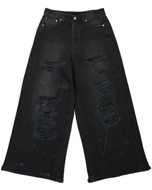 Vetements Vaqueros rasgados - Negro