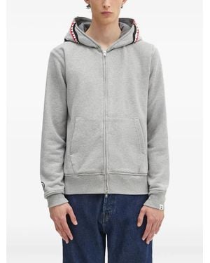 A Bathing Ape Shark-Hooded Zip-Up Sweatshirt - Grey
