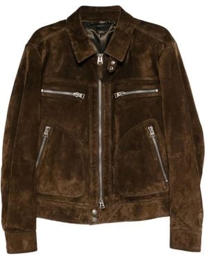 Tom Ford Slim-Fit Suede Jacket - Brown