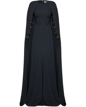 Nissa Lace Cape Maxi Dress - Black