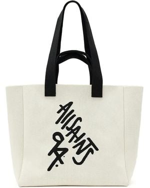 AllSaints Izzy Logo Tote Bag - White
