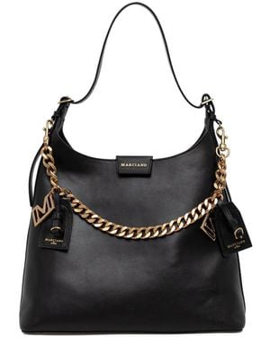 MARCIANO BY GUESS Charm-Detail Leather Shoulder Bag - Black