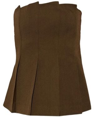 Gestuz Gzstacy Pleated Strapless Top - Green