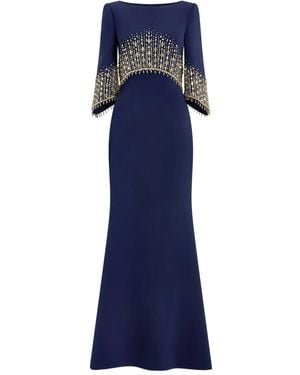 Jenny Packham Electricia Embellished Maxi Dress - Blue