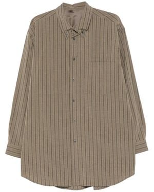 Magliano Moletto Pinstripe-Pattern Button-Down Shirt - Natural