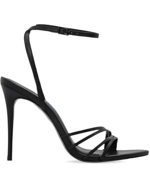 Black Suede Studio Ella Leather Sandals - White