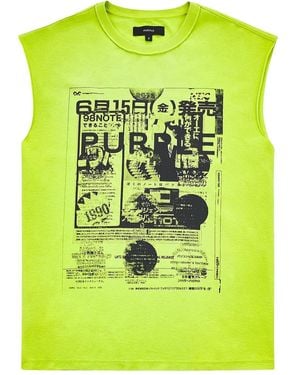 Purple Brand T-Shirt Smanicata Con Stampa Grafica Good News - Verde