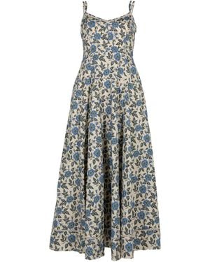 10 Crosby Derek Lam Adair Floral-Print Midi Dress - White