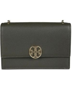 Tory Burch レザーショルダーバッグ - グレー