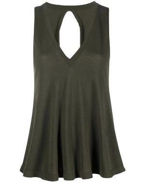 Semicouture キーホールディテール ニットトップ - グリーン