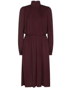 Gucci Viscose Crêpe Jersey Jurk - Paars