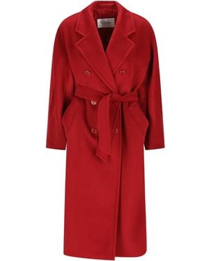 Max Mara Belted Coat - Red