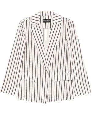 Pennyblack Striped Notched Blazer - White