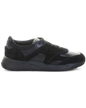 Santoni Leather Trainers - Black